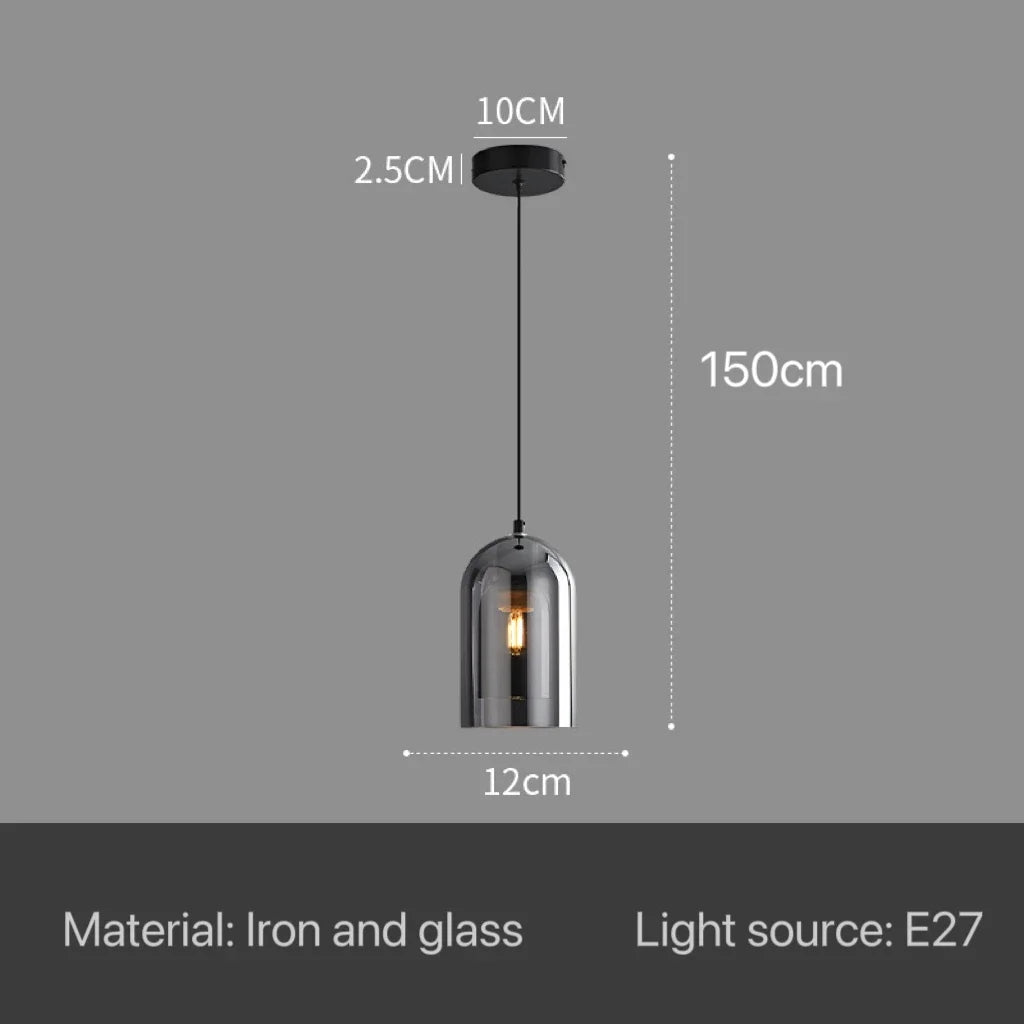 Nordic Modern Glass Ceiling Lamp Bedroom Bedside Restaurant Kitchen Bar Island  Hanging Led Chandelier Lights Indoor Lighting