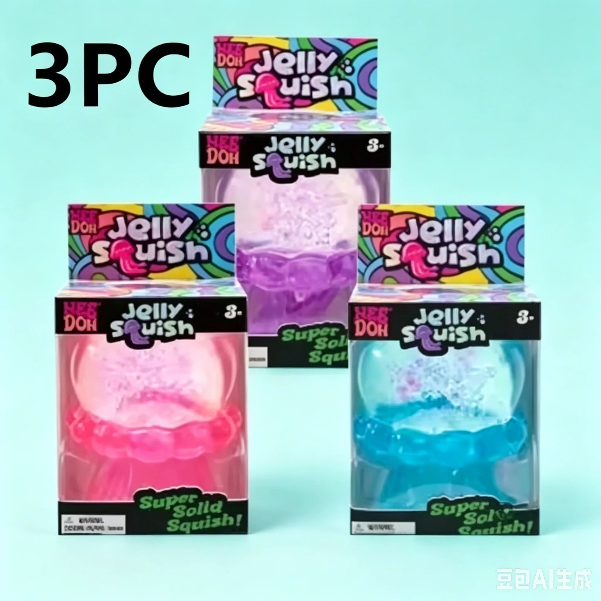 NeeDoh  Trending Jellyfish & Cube Squish Toy, Soft Jelly Squeeze Stress Relief Fidget Toy, Sensory NeeDoh for Kids & Adults