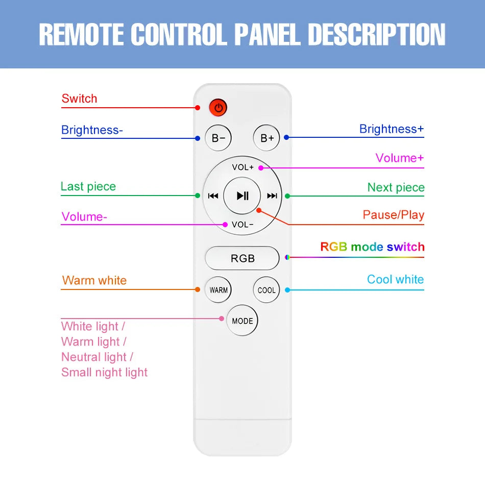 100W RGB Smart Lamp LED Ceiling Lights With Speakers Bluetooth Connection APP Remote Control For Home Bedroom Decoration Party