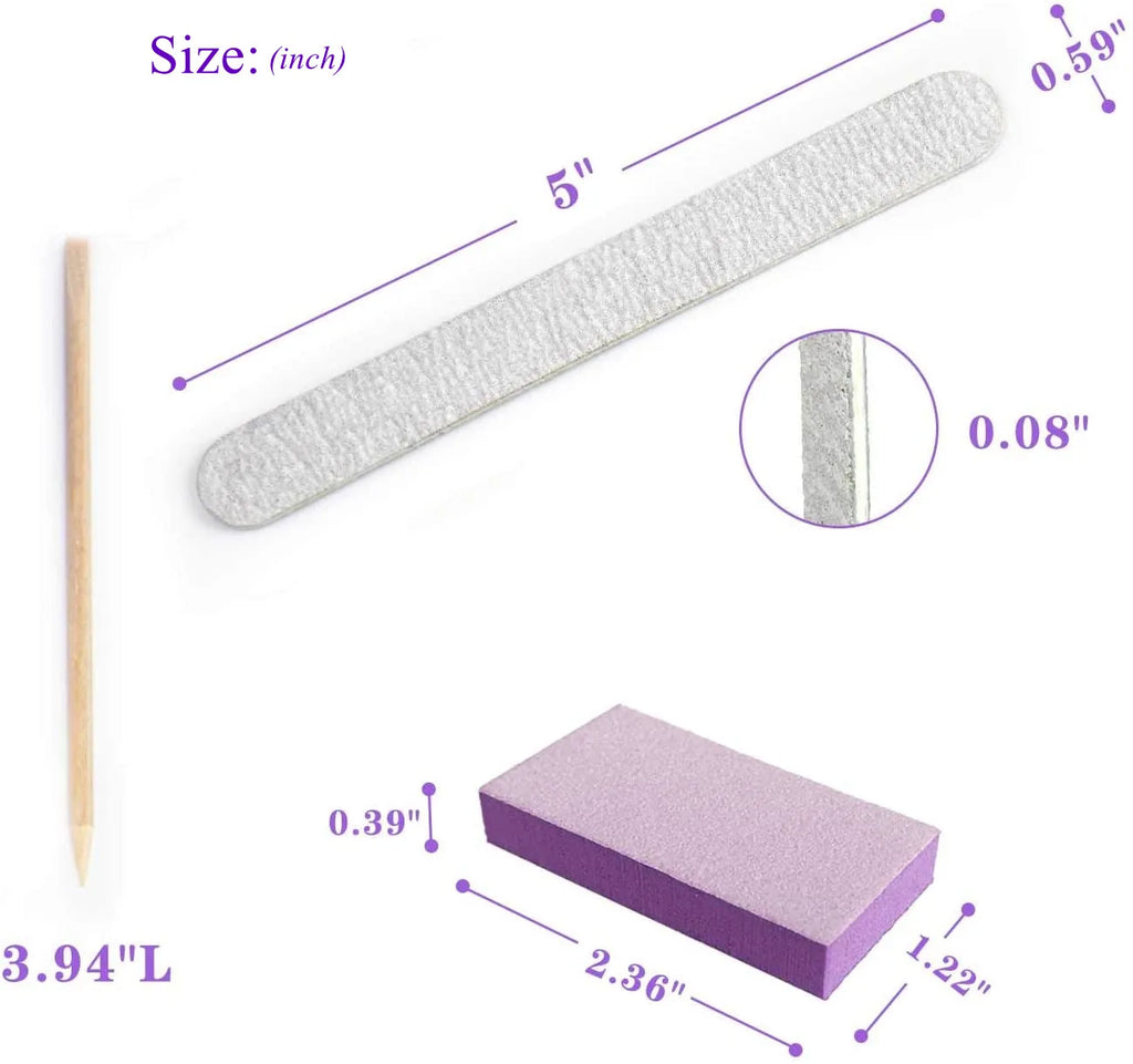 100 Sets Natural Nail Kits Disposable Manicure Kit  Salon Professional Pedicure Pedicura Nail File Set