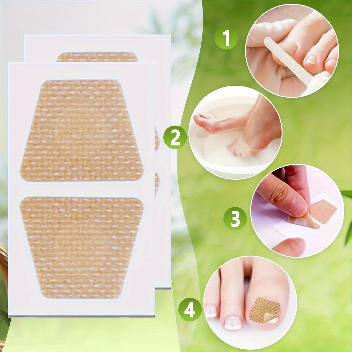 Nail Repair Patches-For Weak,Yellow,Broken,Invisible Under Shoes,Daily Use-Home Pedicure Care,Skin-Friendly,Foot Health Focused