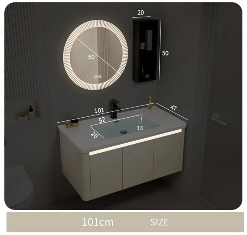 Modern Bathroom Vanity Wall Mounted Bathroom Storage Cabinet, High-Definition Mirror Integrated Bathroom Furniture Accessories