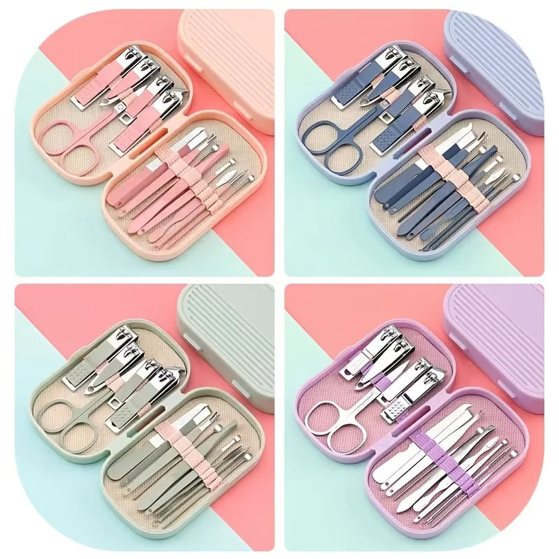 Portable Stainless Steel Nail Care Kit 14 in 1 Manicure Pedicure Set for Men and Women