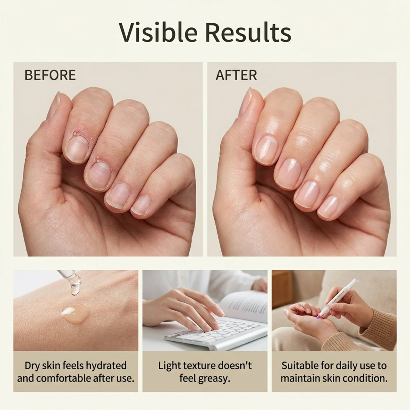 Nail care pen - Gentle care for smooth and shiny nails, moisturizing and smooth, convenient for daily maintenance and care.