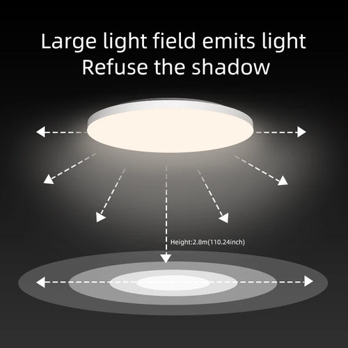 Aisilan LED Smart Ceiling lamp Ultra-thin Light Control by Remote Dimmable 24W 36W Flood Lighting for Living room Bedroom