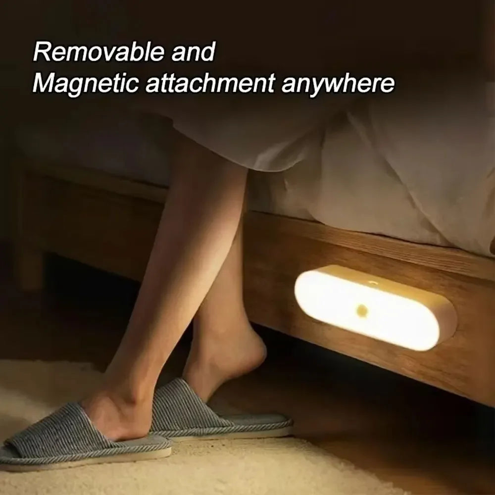 Motion Sensor Lamp Night Light Wireless LED USB Type C Rechargeable Lamp for Kitchen Cabinet Bedroom Wardrobe Staircase Lighting