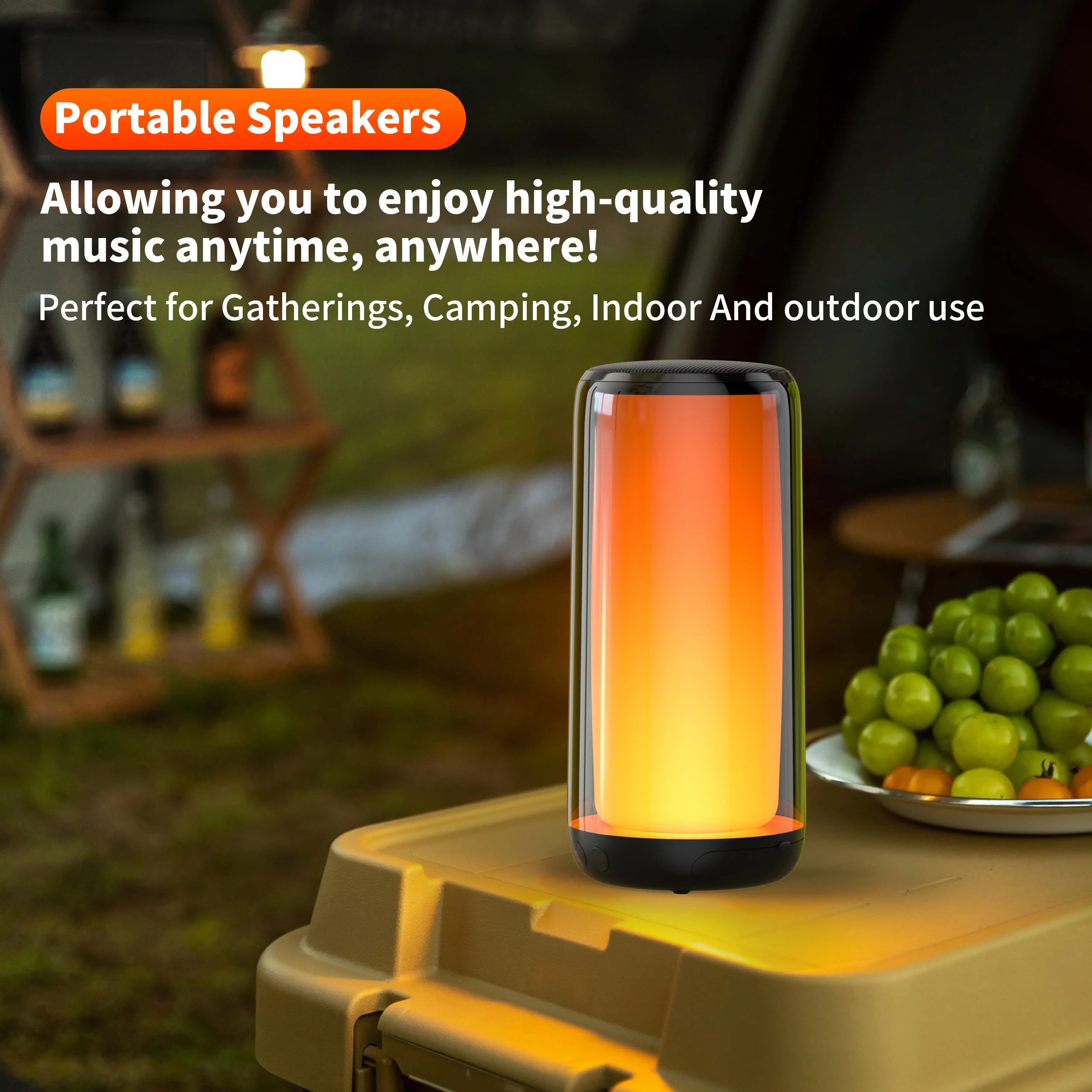 Bluetooth Speaker 12 kinds color lights Night Light Atmosphere Lamps 57MM Loudspeaker QERE Portable Speaker Dolby Cinema Soun