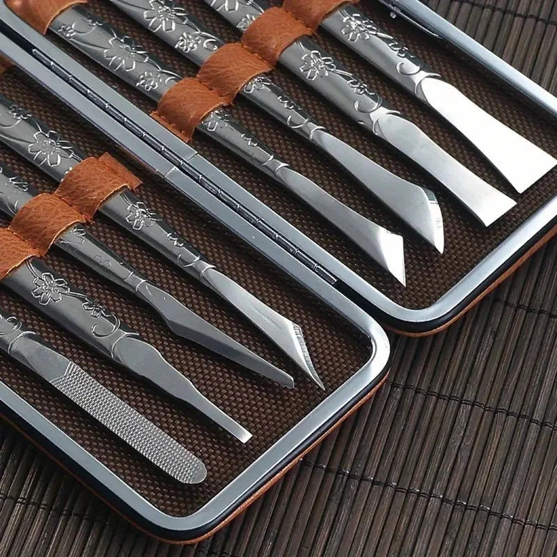 Professional Stainless Steel Manicure Pedicure Tools Set Nail Clipper Feet Scraper for Dead Skin Removal