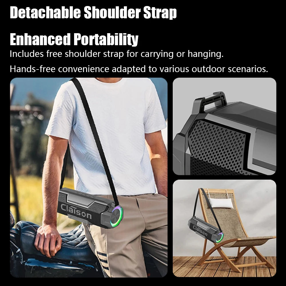 CLAISON Bluetooth 5.3 Speaker | Hi-Fi Deep Bass Waterproof & Long Battery Portable Outdoor Speaker
