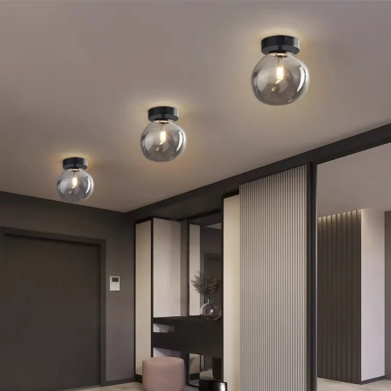 Nordic Modern Glass Ceiling Lamp Bedroom Bedside Restaurant Kitchen Bar Island  Hanging Led Chandelier Lights Indoor Lighting
