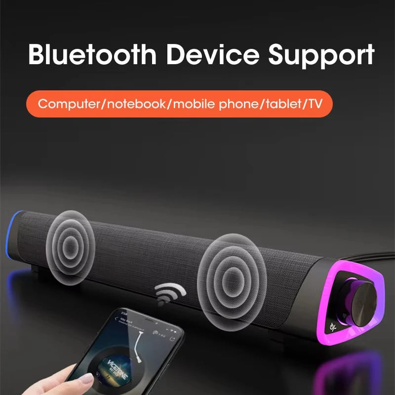 Bluetooth Stereo Soundbar with Subwoofer Computer Speaker For Macbook Laptop Notebook PC Music Player Wired Loudspeaker