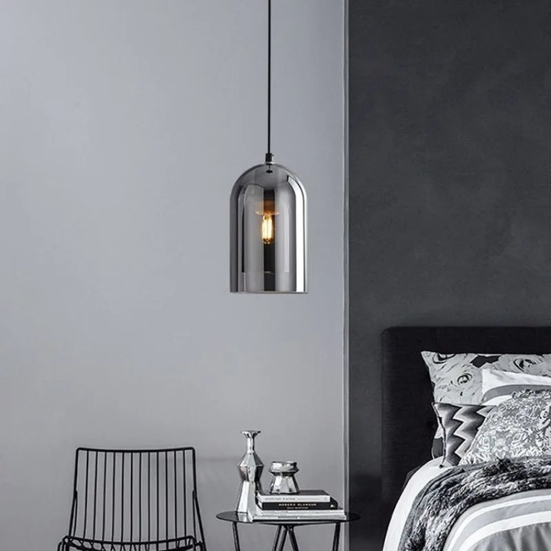 Nordic Modern Glass Ceiling Lamp Bedroom Bedside Restaurant Kitchen Bar Island  Hanging Led Chandelier Lights Indoor Lighting