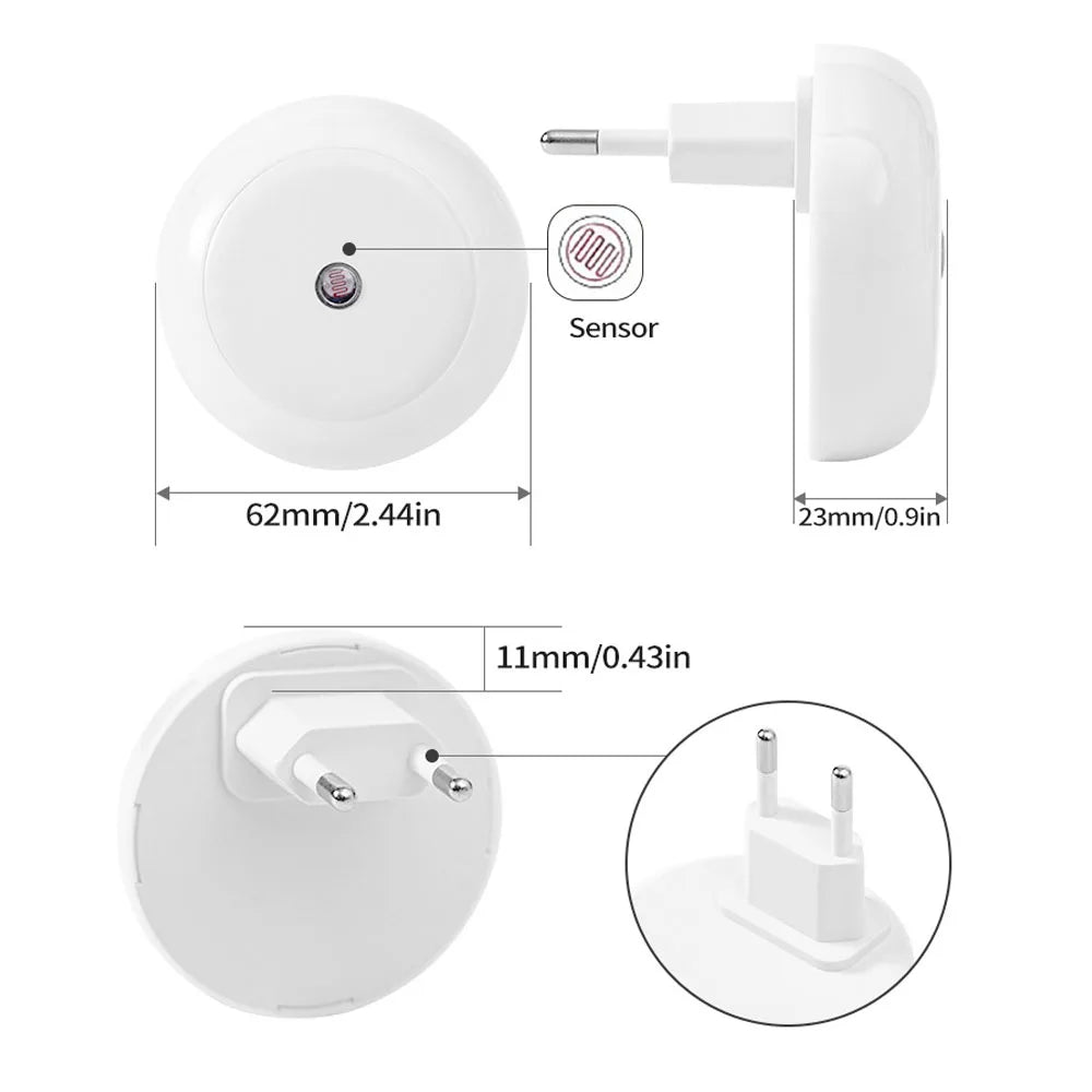 intelligent Motion Sensor night light auto on/off wireless night light LED Plug-in wall lamp  bedroom bedside lamp home lighting