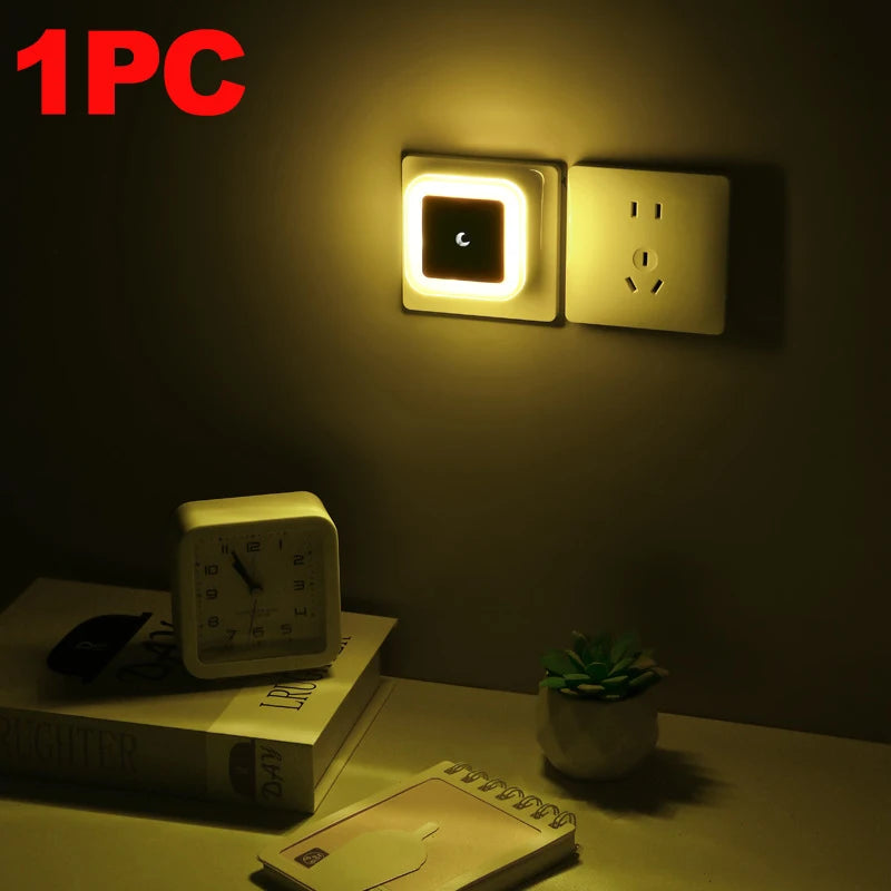 Motion Sensor Night Light Wireless/EU Plug Wall Lamp LED Indoor Lighting,Bedroom Bathroom Corridor Stairway Cabinet Auto ON/OFF