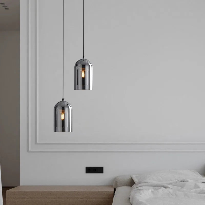 Nordic Modern Glass Ceiling Lamp Bedroom Bedside Restaurant Kitchen Bar Island  Hanging Led Chandelier Lights Indoor Lighting