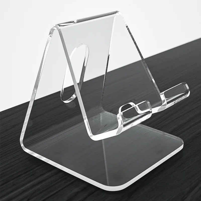 1pc Acrylic Phone Holder, Transparent Phone Holder, All Smartphones, Desk, Office Supplies, Accessories