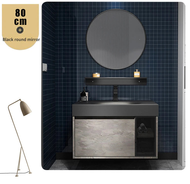 Modern Bathroom Cabinet Smart Mirror Cabinet Rock Integrated Washbasin Bathroom Vanity Cabinets with Sink Bathroom Furniture
