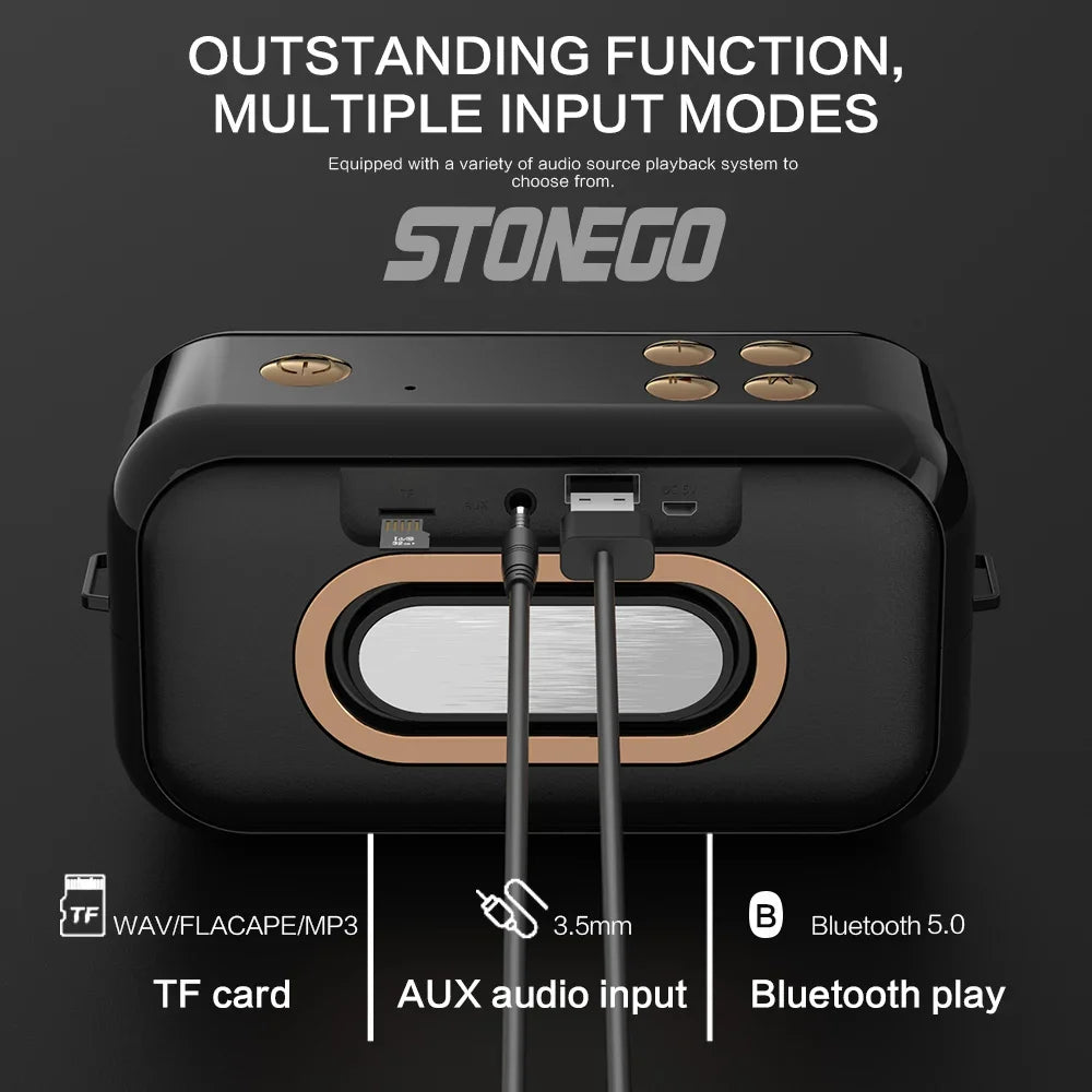Wireless Bluetooth Speaker with Stereo Sound Extended Bass TWS Bluetooth 5 0 TF Card USB AUX Audio Input