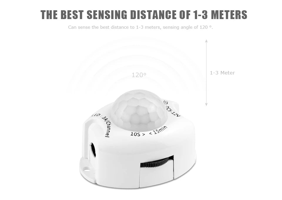 12V Bathroom Mirror Light PIR Motion Sensor LED Strip Light 2835 60led/M Waterproof Smart Night Lamp for Bedroom Bathroom Stair