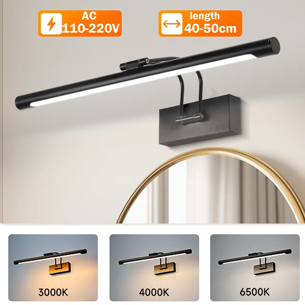 LED Mirror Light vanity Lamp 110-220V 3 Colors Wall Light Mural Spotlights Suitable For Dressing Table