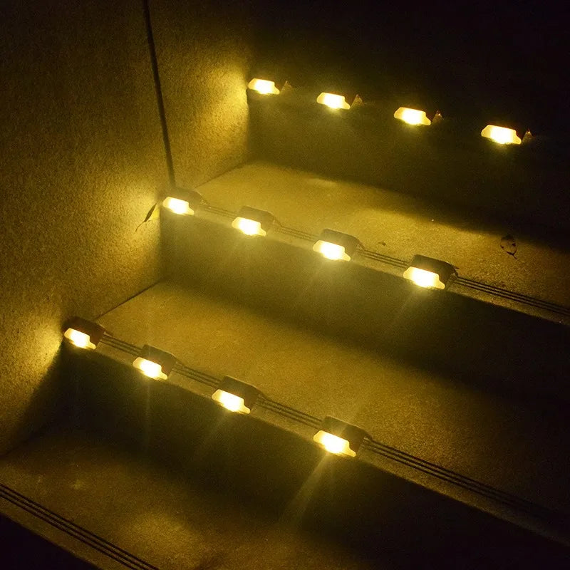 Solar Step Led Light Outdoor Wall Fence Decoration Illuminated Waterproof Staircase Light Courtyard Railing Staircase Light