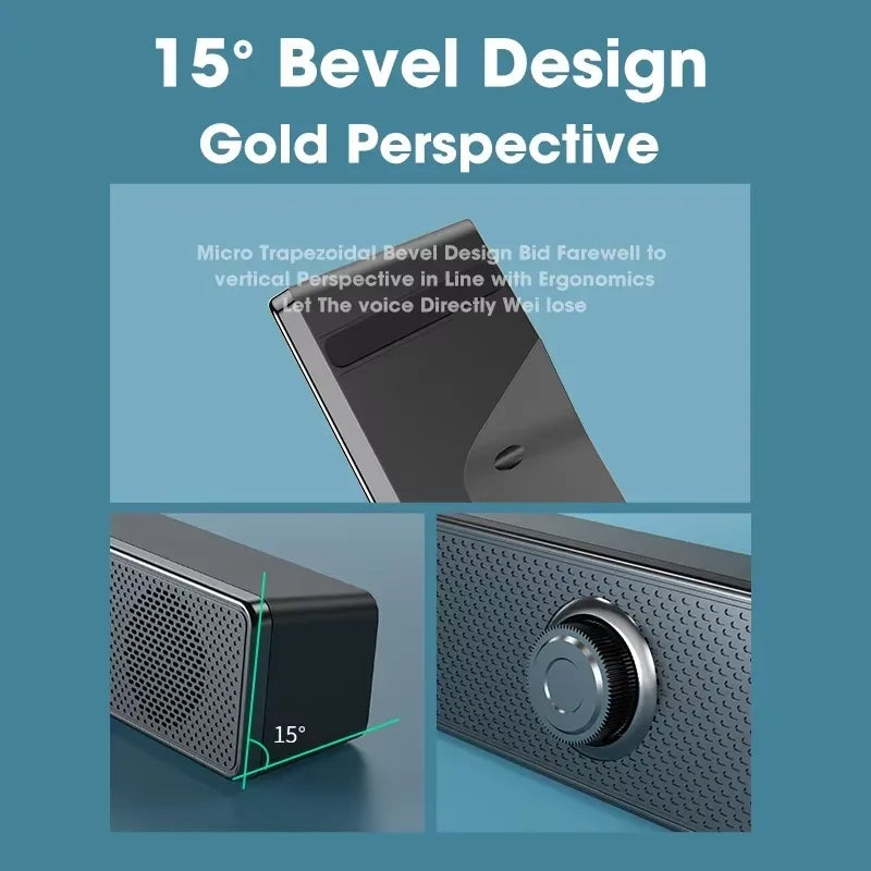 Wired Bluetooth Speaker USB Powered Soundbar Stereo Bass Dual Speaker Home Theater TV PC Laptop Gaming Portable Audio Box