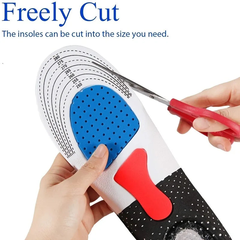 Pair of Unisex Sports Insoles Sweat-Absorbing Air Cushion Soft Sole Comfortable for Basketball And Work