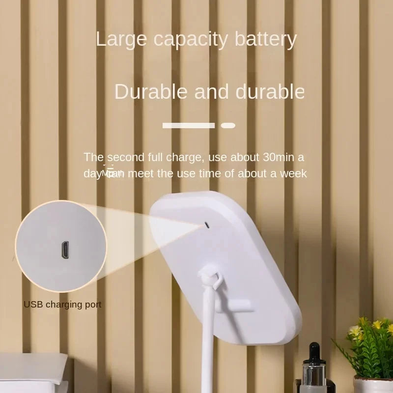 3 Colors LED Lighted Vanity Mirror Unique Designer Touch Control Makeup Mirror for Bedroom Dressing Table Desktop Gifts Women
