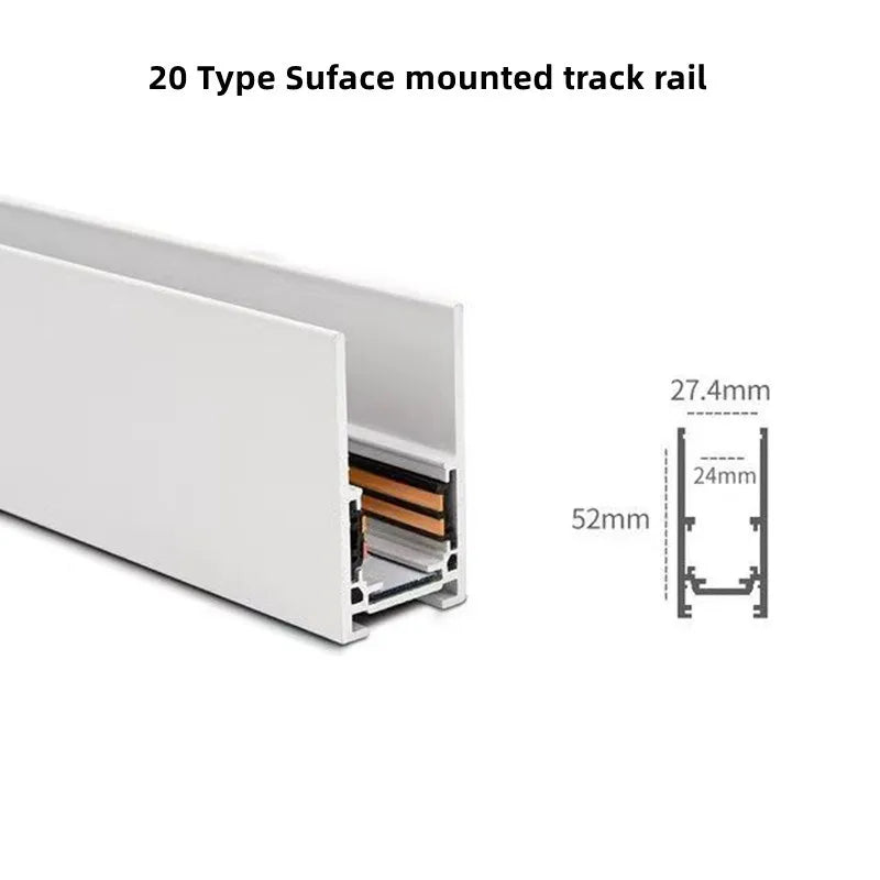 New White Tuya Smart LED Track Light Embedded Masterless Lighting lamp Living Room Light Voice Control Magnetic Track Light