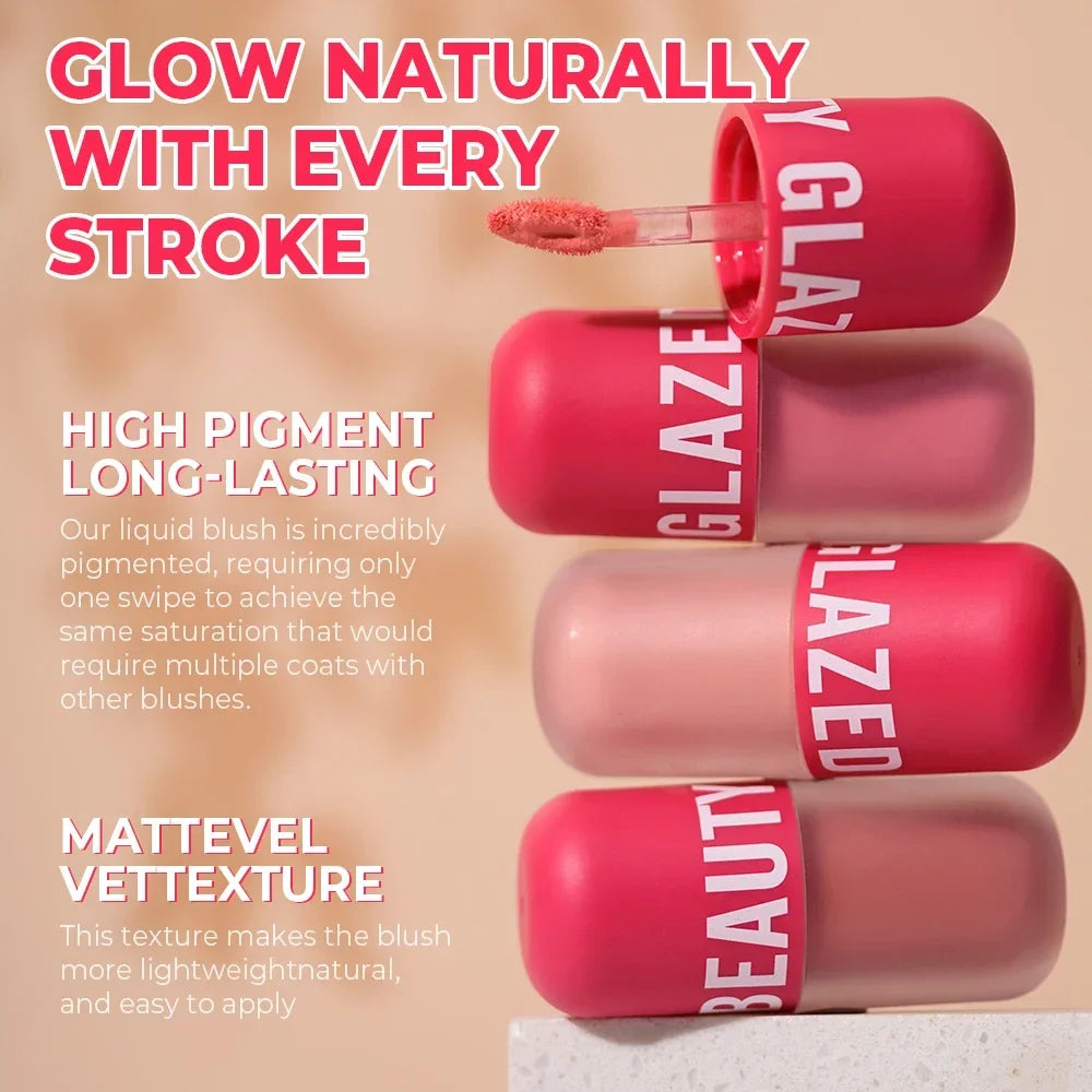 BEAUTY GLAZED 5 Colors Blush Serum Long Lasting Waterproof Natural Cheek Tint Blusher Matte Cream On Face Make Up Cosmetics
