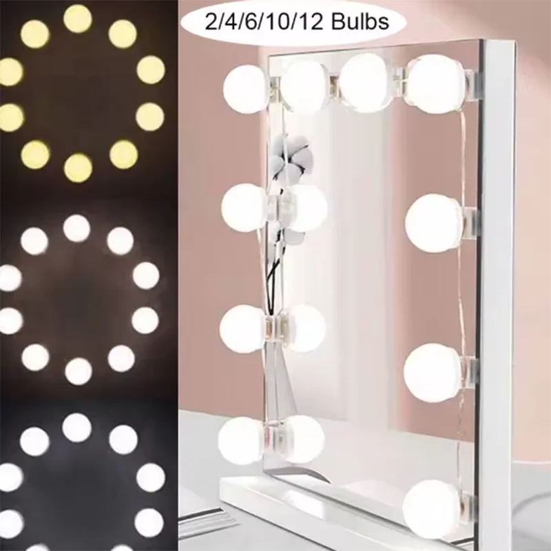 LED Light Makeup Mirror Bulbs Vanity Lights USB 5V Bathroom Dressing Table Lighting Dimmable LED Vanity Light For Mirror Light