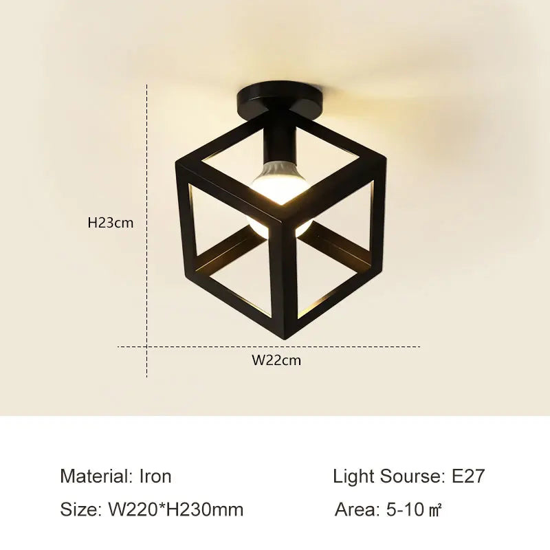 Indoor Retro E27 Ceiling Lamps for Corridor Aisle Interior Vintage Chandelier Lighting Ceiling Lights Fixture Decor for Bedroom