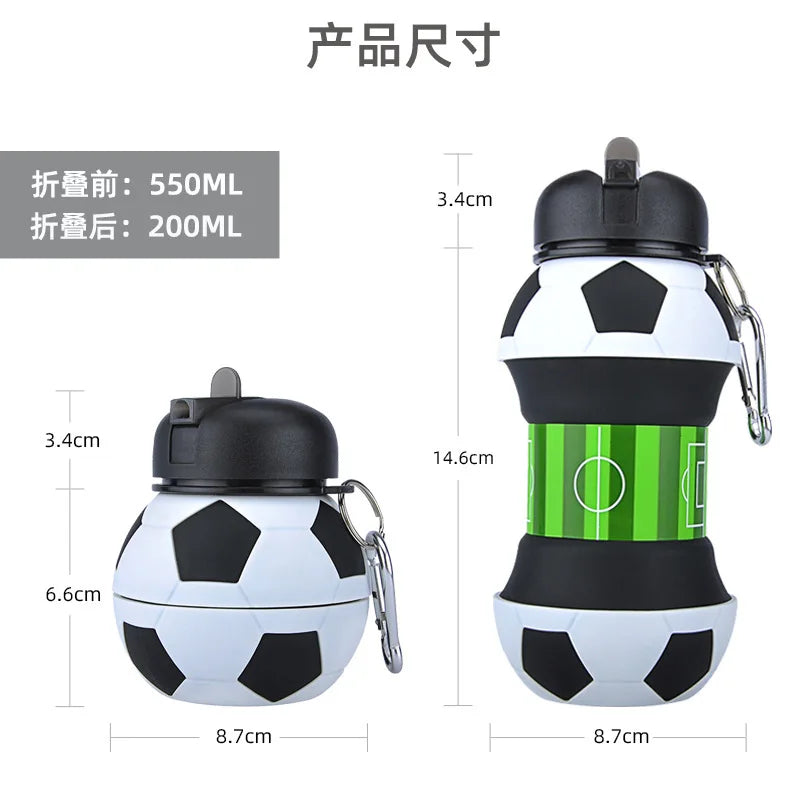 Soft Water Bottle Silicon Sports Bottle for Water Basketball Soccer Ball  BPA free for Kids Gift Father's Holiday Free Shipping