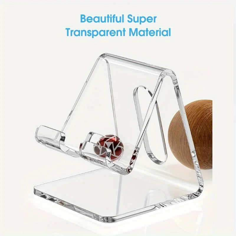 1pc Acrylic Phone Holder, Transparent Phone Holder, All Smartphones, Desk, Office Supplies, Accessories