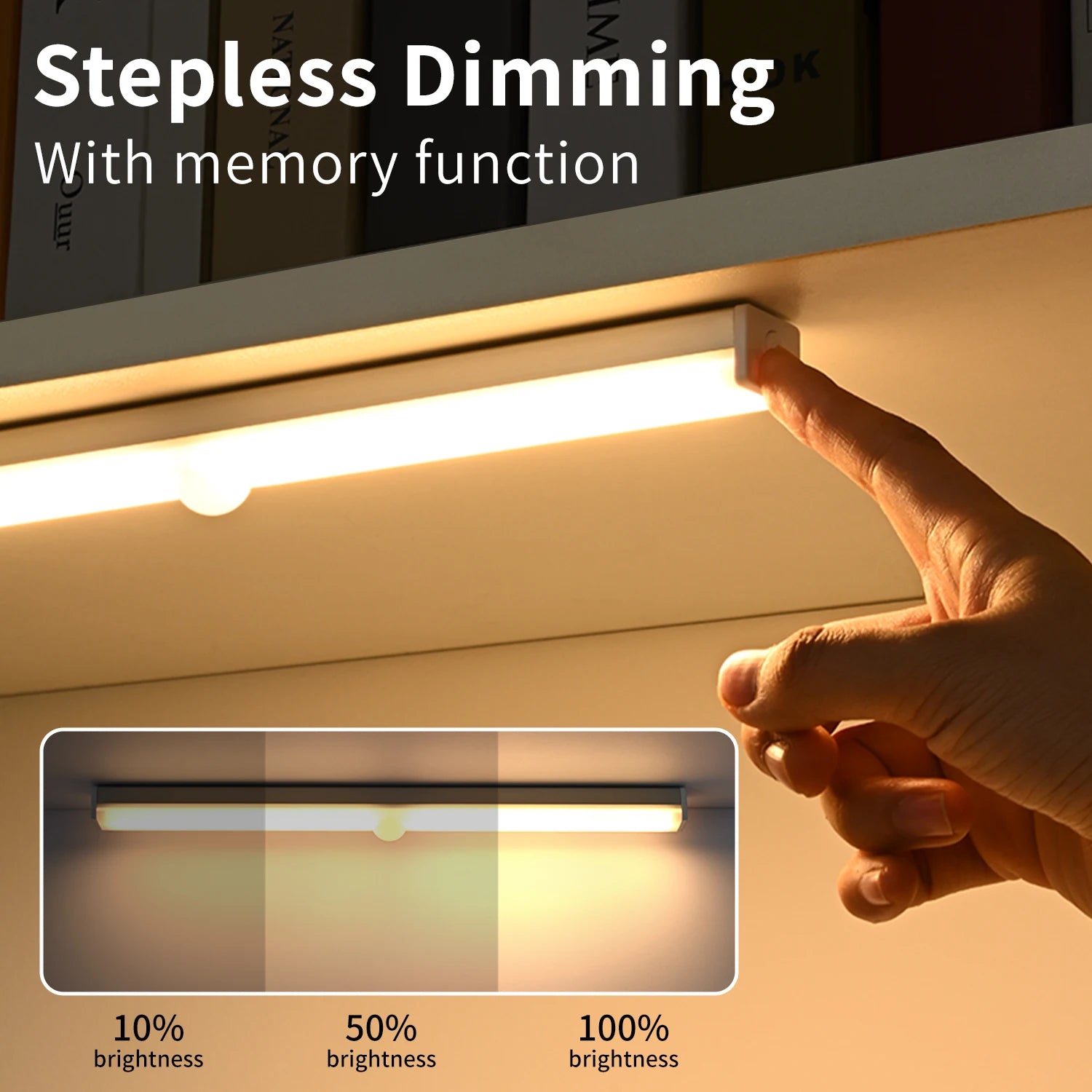 Motion Sensor Light Wireless USB Rechargeable Wall Lamp 3 Colors Dimming Kitchen Wardrobe Bedroom Closet Cabinet LED Lighting