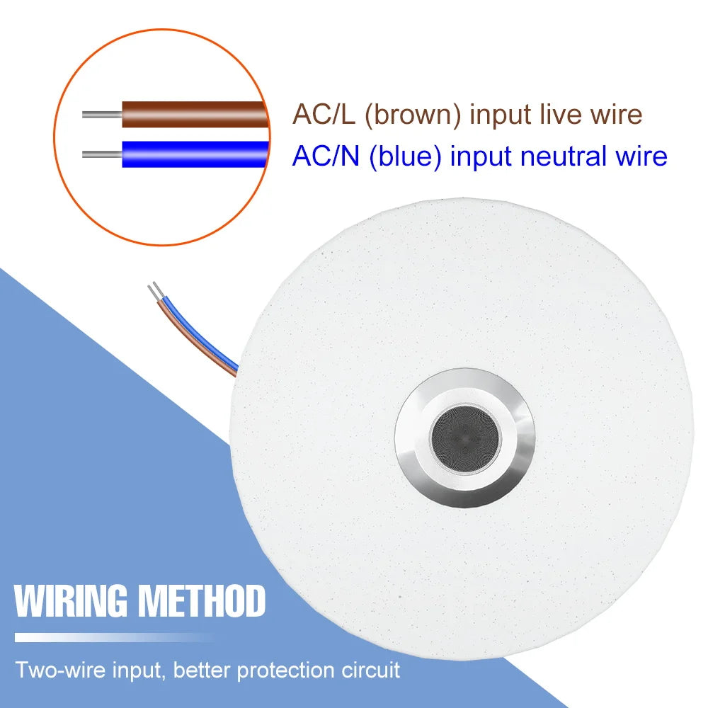 100W RGB Smart Lamp LED Ceiling Lights With Speakers Bluetooth Connection APP Remote Control For Home Bedroom Decoration Party