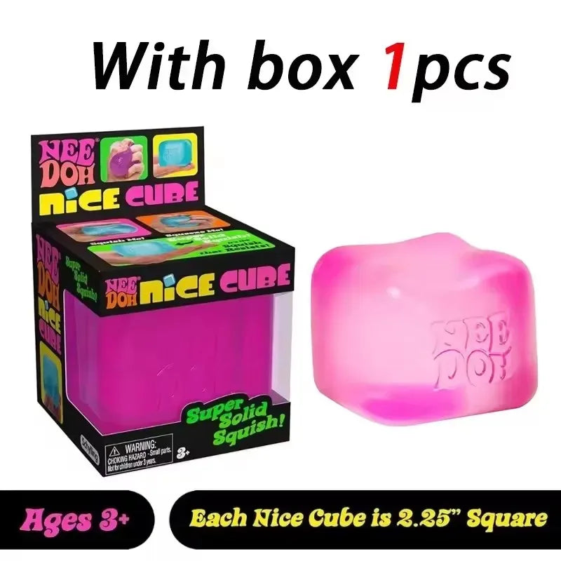 Needoh Nice Cube Sensory Stress Reliever Fidget Tool for Anxiety &Focus Desk Sensory Cube for Adults & Anti-Anxiety Squeeze Kids