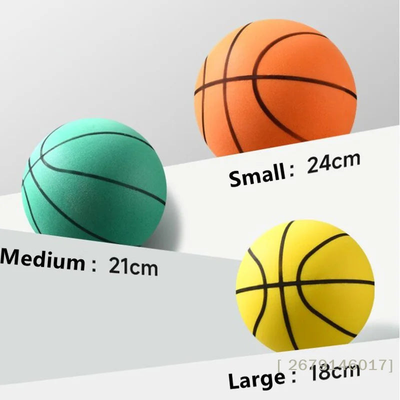【YY26】18/21/24cm Bouncing Mute Ball Indoor Silent Basketball With Hoop High-Resilience Lightweight Mini Basketball Kids Gifts