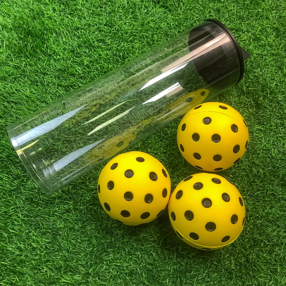 Silent Pickleball Balls Quiet Foam Pickleballs Practice Balls with Exact Real Ball Bounce Soft PU Pickleball Ball for Indoor Use