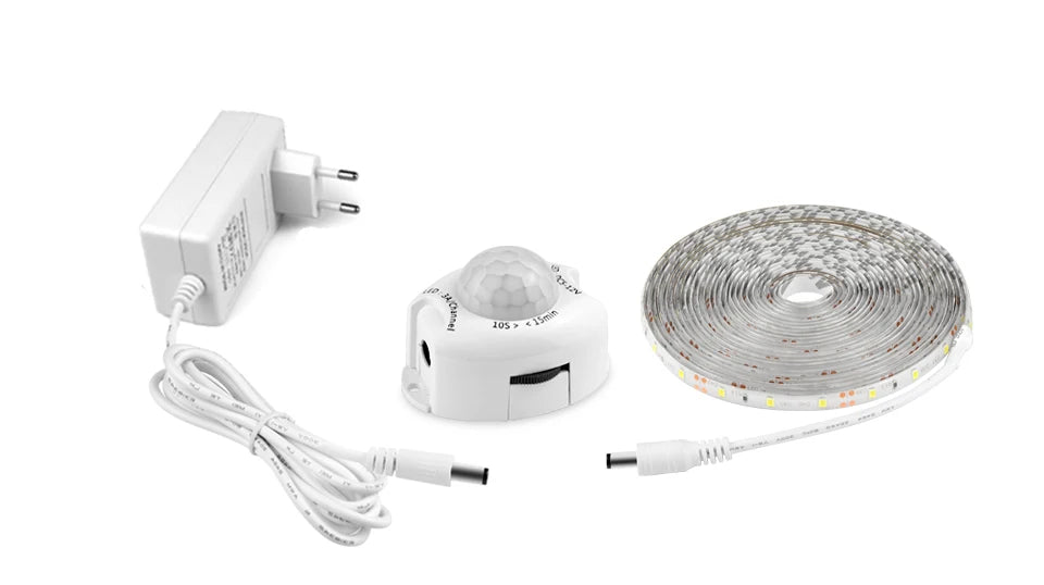 12V Bathroom Mirror Light PIR Motion Sensor LED Strip Light 2835 60led/M Waterproof Smart Night Lamp for Bedroom Bathroom Stair