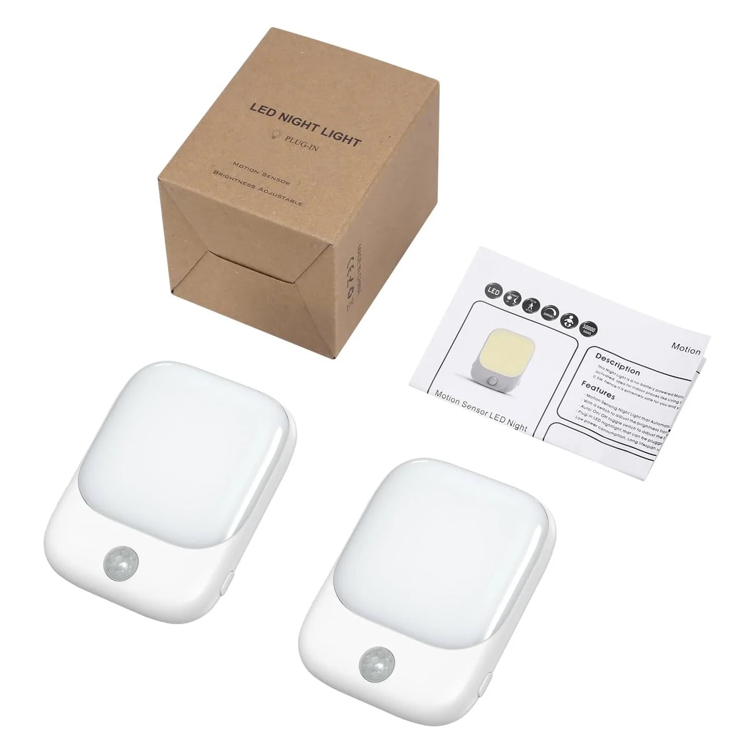 LED Motion Sensor Night Lights for Kids Bedroom Auto Dusk to Dawn Sensor Dimmable Wireless Cabinet Lamp