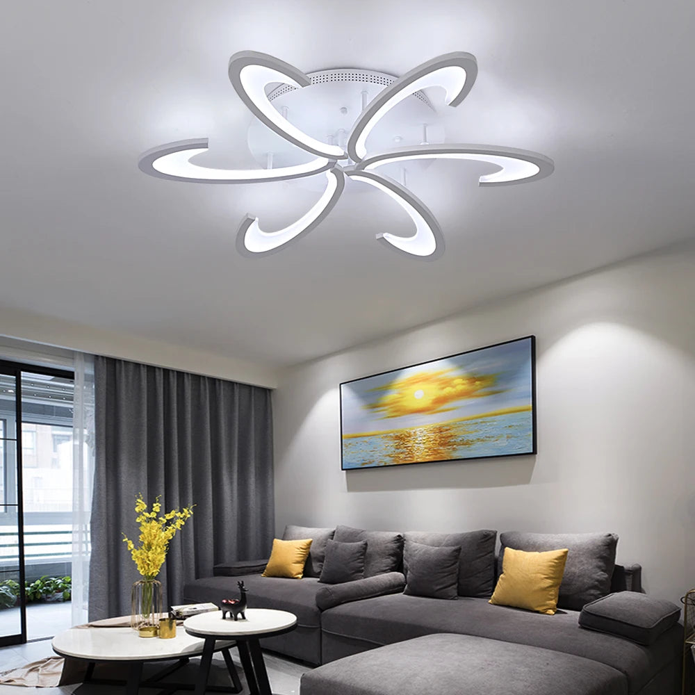 Modern Ceiling Lamp Indoor Acrylic Lustre For Bedroom Living Dining Room Kitchen Led Chandelier RC Dimmable Pendant Light Decor