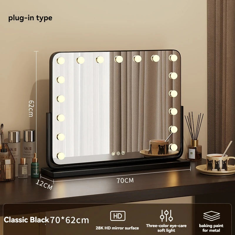 Lighted Vanity Mirror, LED Makeup Mirror with Lights, Hollywood Mirror for Tabletop Dressing
