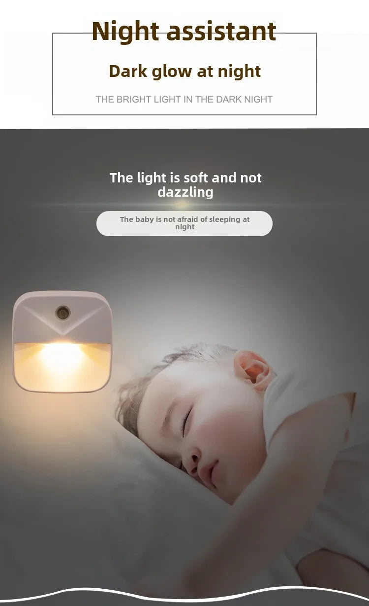Led Wall Lamp EU Plug-In Smart Light Control Sensor Light 220V Wall Light for Home Corridors Bathrooms Hallways Closet Bedroom
