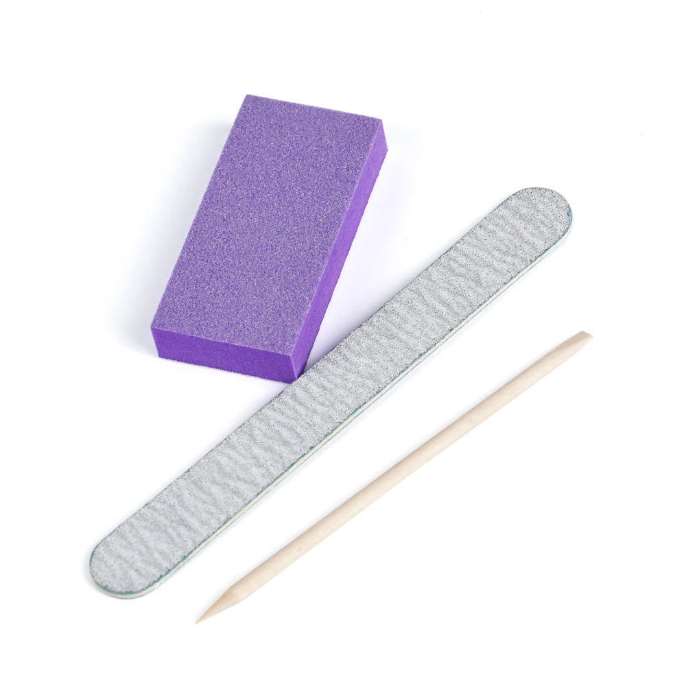 100 Sets Natural Nail Kits Disposable Manicure Kit  Salon Professional Pedicure Pedicura Nail File Set