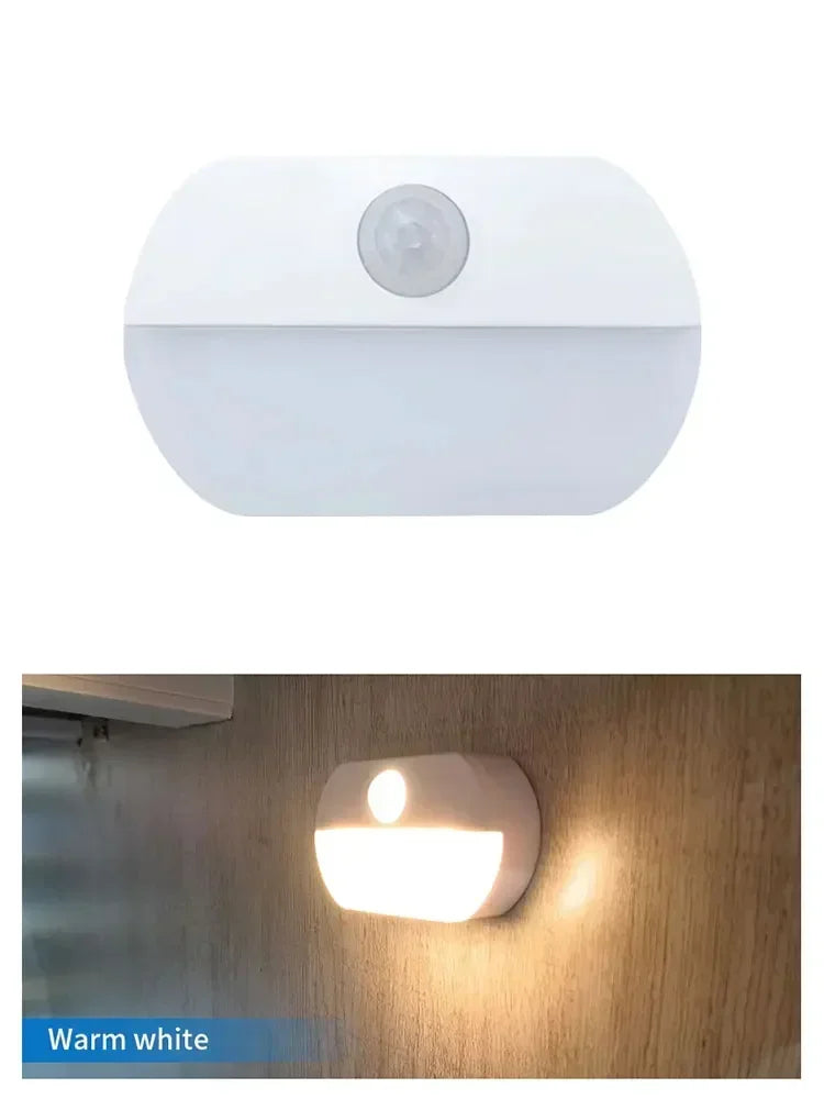 Motion Sensor Led Night Light Human Infrared Kitchen Cabinet Lamp Bathroom Closet Stairs Lighting  AAA Battery not including