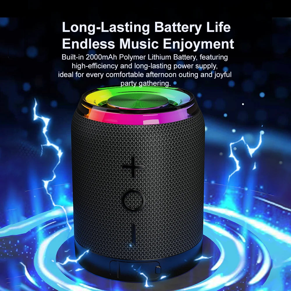 2 In 1 Magnetic Bluetooth Speaker With Dual Speakers RGB Light Portable Wireless Speaker TWS Surround Sound 2000mAh BT5.4 TF/FM