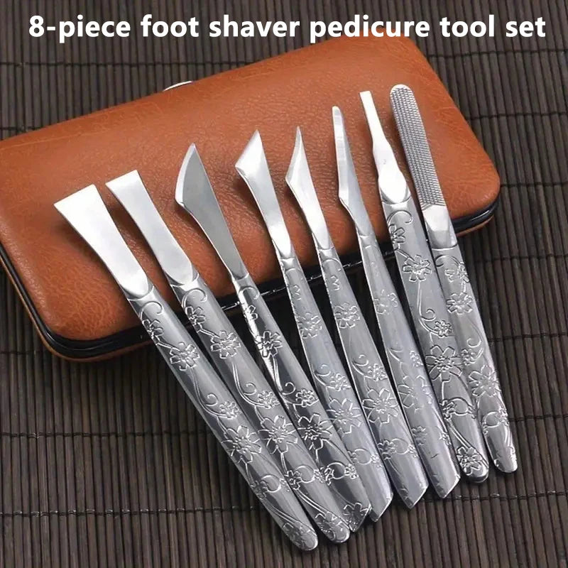 Professional Stainless Steel Manicure Pedicure Tools Set Nail Clipper Feet Scraper for Dead Skin Removal