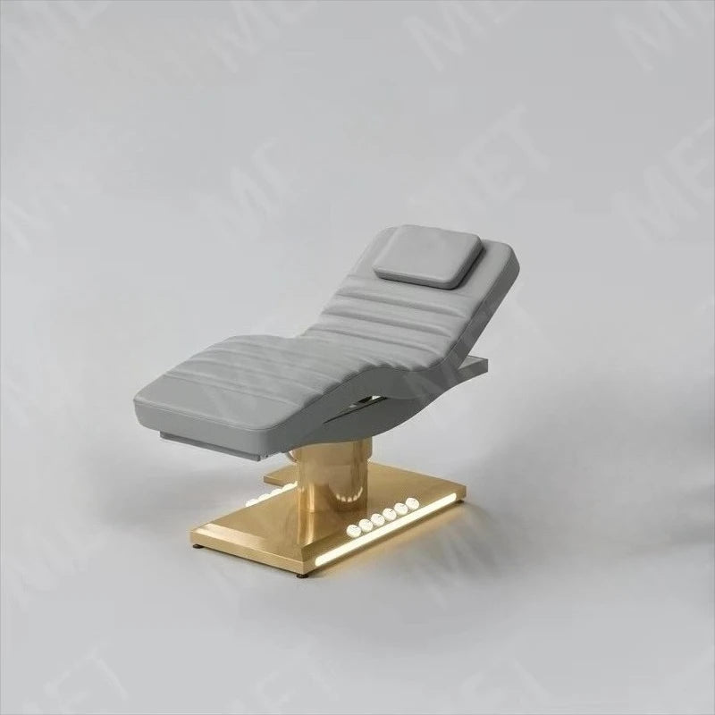 Beauty Bed Modern Beauty Salon Eyelash Bed Gold Stainless Steel Base Facial Massage Bed