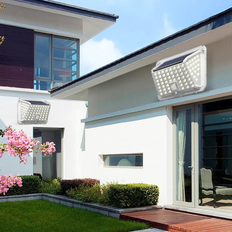 LED Solar Motion Sensor Light Outdoor, Smart Security Light with PIR Human Detection Light Control &6000K Brightness for Garden